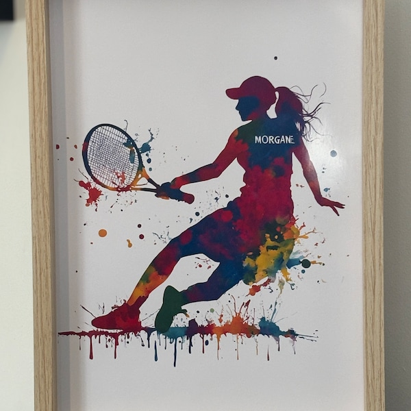 Affiche à personnaliser, passion TENNIS