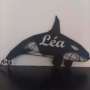 Personalized orca wall decoration | 3D marine animal first name | Children&#39;s bedroom decoration | Personalized whale gift | Orca wall name