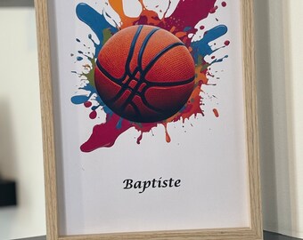 Affiche à personnaliser thème Basket