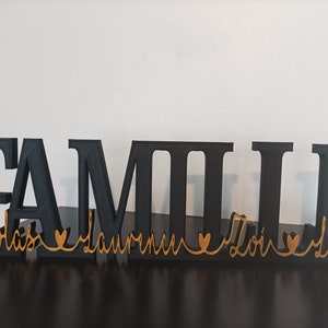 Word Family to personalize with the first names of your family