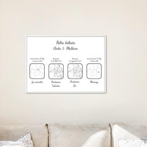 Póster personalizado lugar de encuentro / historia de amor / historia de pareja