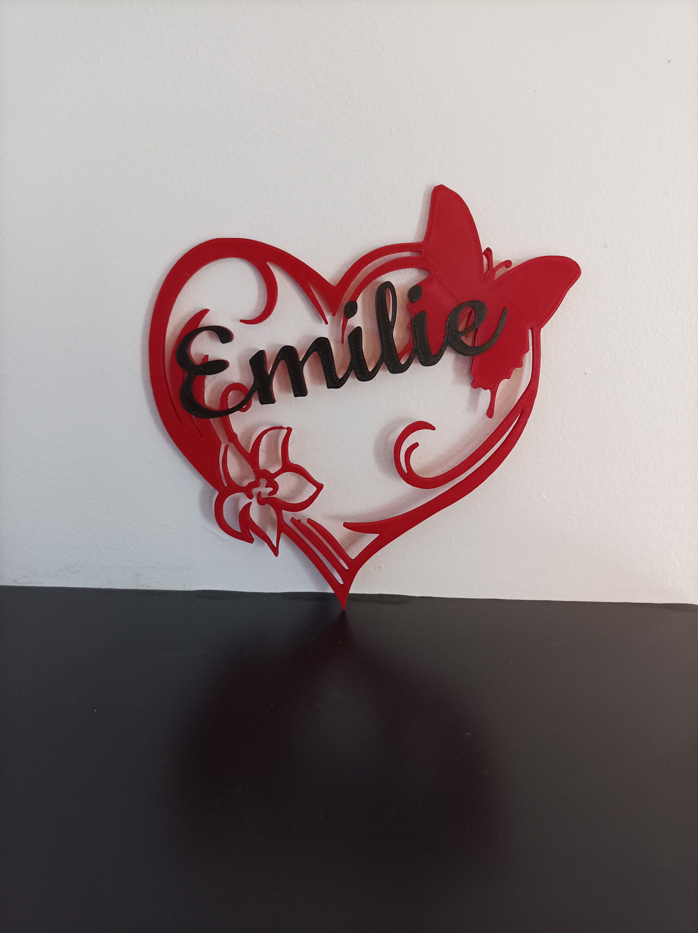 Décoration Murale Personnalisées en 3D Coeur