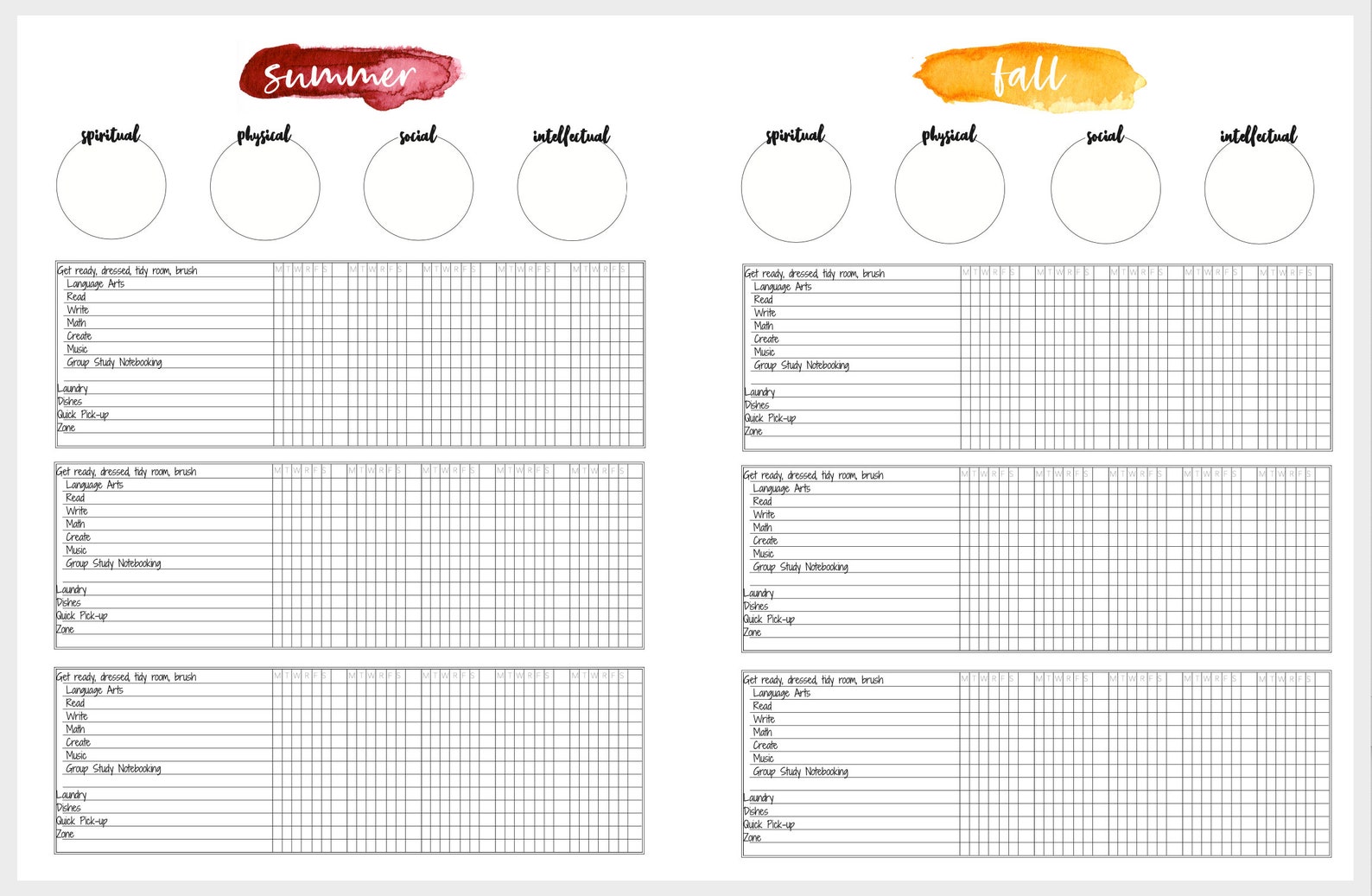 Homeschool Trackers and Lists Printable Bundle | Etsy