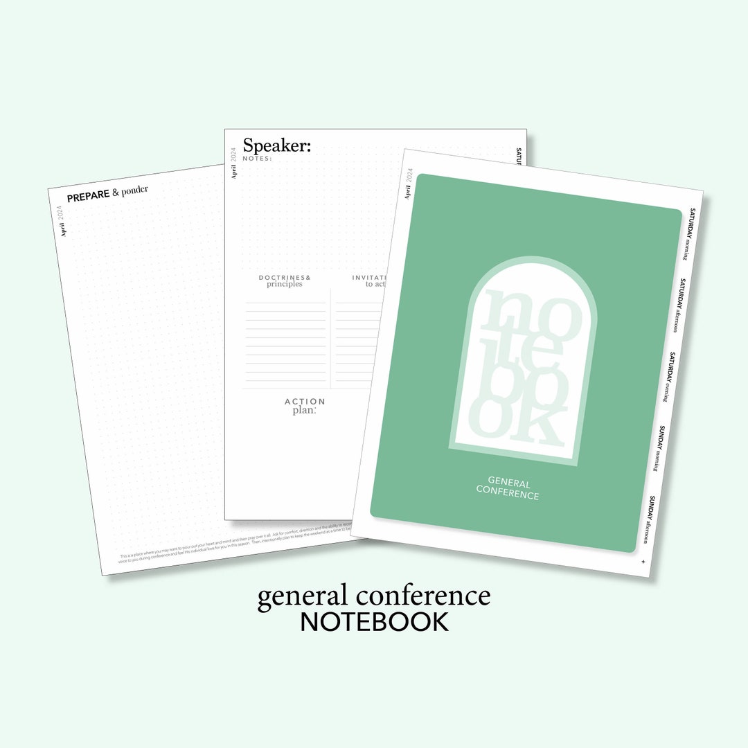 General Conference Notebook Printable and Digital Hyperlinked PDF