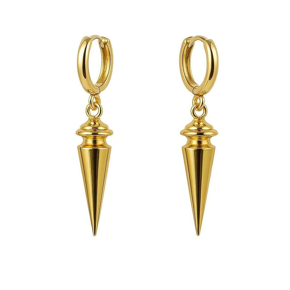 Assassin Woman- Gold Spike Hoop Earrings, Gift for Girlfriend - Etsy