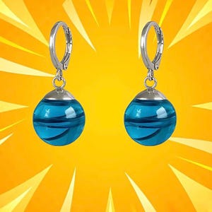 Light Blue Potara anime Earrings- Silver