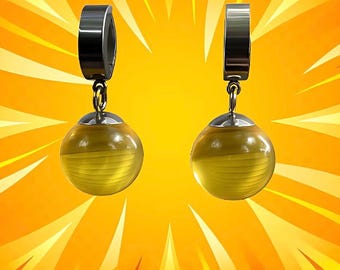 YELLOW Potara Earrings- Silver, cosplay accessories