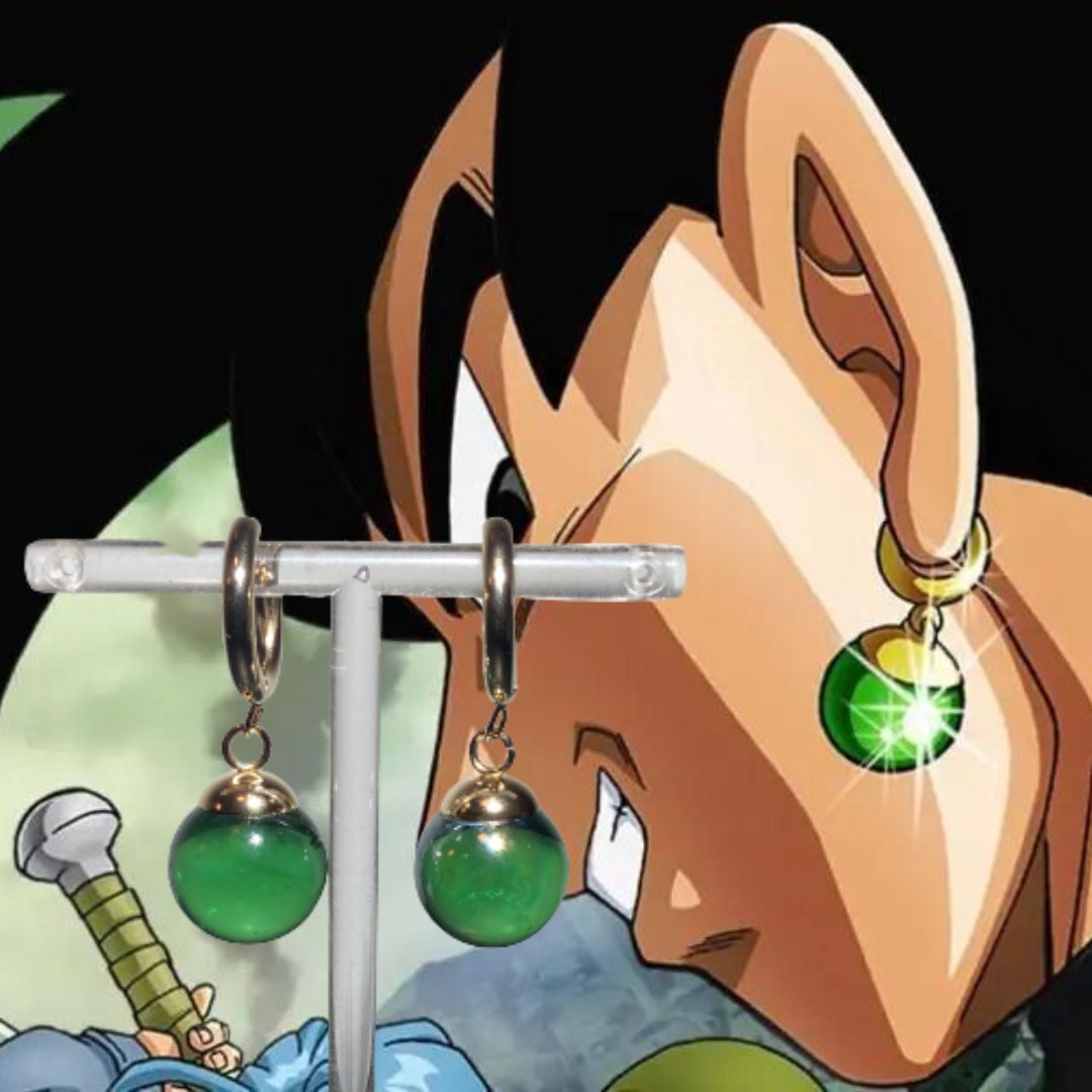 Anime Cartoon Resin Vegetto Potara Ball Black Son Goku Zamasu Cos Earrings  Ear Clip Cuff For Man