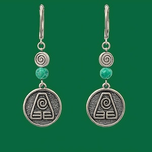 Pendientes de la Tierra, joyería de cuentas, verde, pendientes de anime
