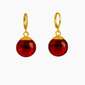Red Potara Earrings, Clip on style hooks available