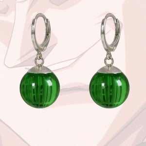 Green Potara Earrings- Silver, Clip on hooks