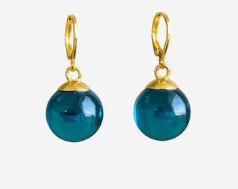 Light Blue Potara Earrings- Gold, jewelry for anime costume