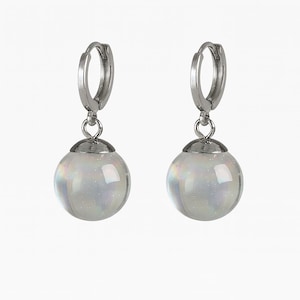 Transparent Fusion Earrings – Anime Inspired Drop Jewelry – Glass Orb Cosplay Earrings – Gift for Otaku or Anime Fan