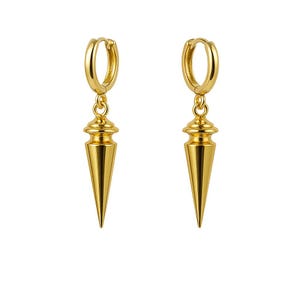 Assassin Woman- Gold Spike Creolen, Geschenk für Freundin