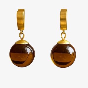 Dark YELLOW Potara Earrings- Gold