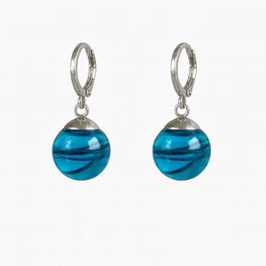 Light Blue Potara anime Earrings- Silver