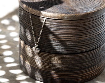 Chunky Sterling Silver Heart Pendant Necklace: Gifts for Mum, Heirloom Jewellery