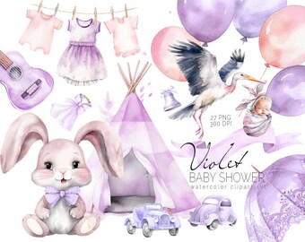 Neutral baby clipart, Newborn baby, Nursery clipart, Baby decor, Watercolor baby shower clipart, Baby boy, Baby girl clipart, 1st birthday