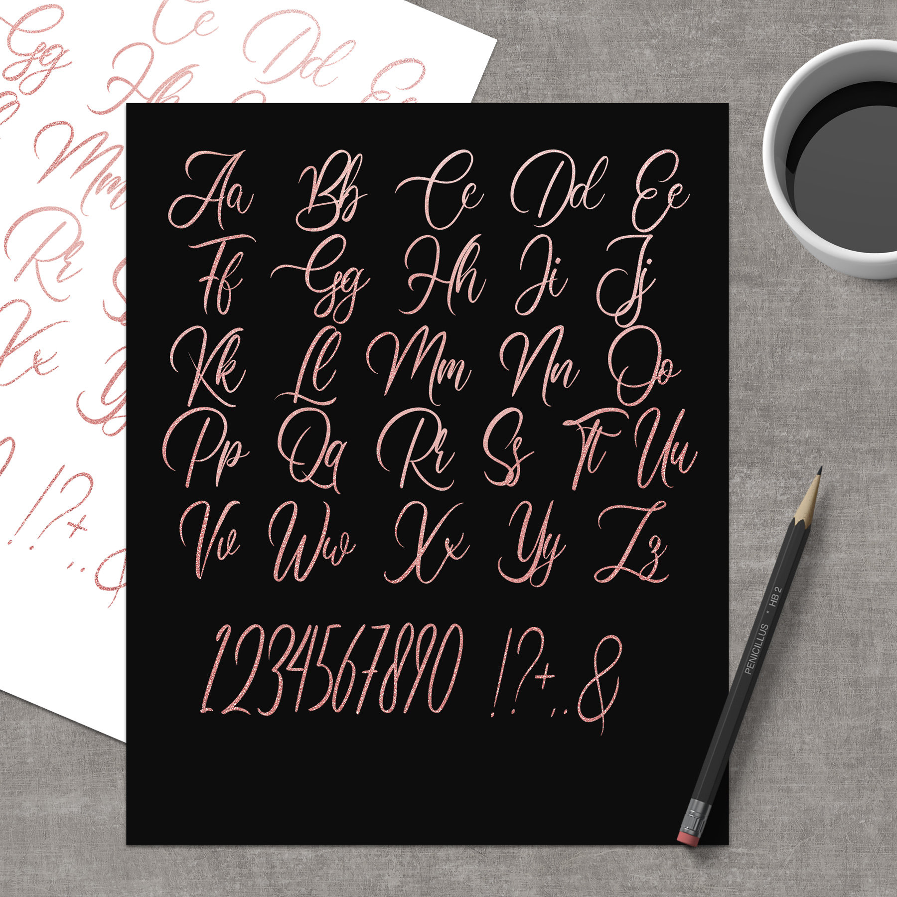 Rose Gold Alphabet Rose Gold Letters Clipart Rose Gold Font | Etsy