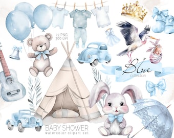 Baby shower clipart, Newborn baby, Nursery clipart, Baby decor, Nursery room, Watercolor Baby boy cliaprt, 1st birthday, Baby girl cliaprt