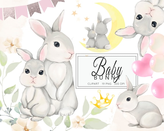 Watercolor Baby Bunnies Clipart, Little Animals, Watercolor Rabbit, Forest Cute  Bunny, Woodland, Nursery Art Clipart, Baby Shower Bunny, PNG - Etsy