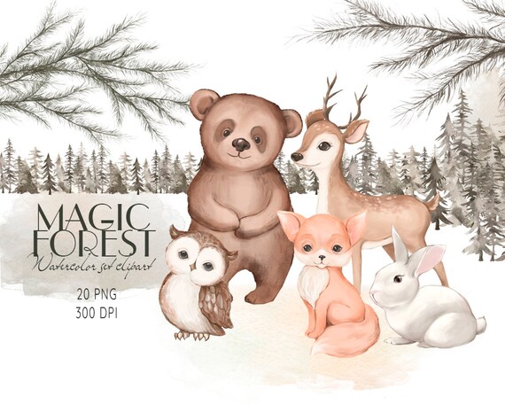 Watercolor Forest Animals Clip Art Woodland Animals Clipart - Etsy Canada Watercolor Forest Animals Clip Art Woodland Animals Clipart - Etsy Canada