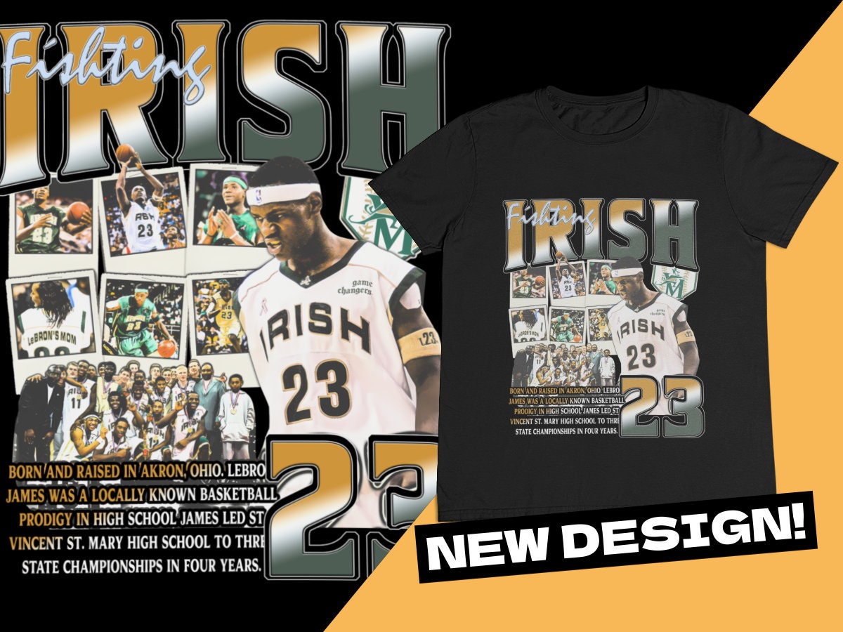 Lot Detail - LeBron James St. Mary - St. Vincent Fighting Irish High School  Game Used Gold Jersey & Shorts