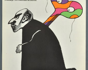 Jerzy Flisak Art Eagle in a Cage ORIGINAL 1971 Polish Movie Poster Fiedler Cook