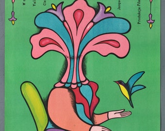 Jerzy Flisak Art Eagle in a Cage ORIGINAL 1971 Polish Movie Poster Fiedler Cook