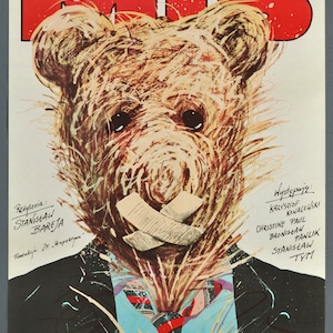 MIS, Oso de peluche ORIGINAL 1981 Cartel de la película polaca vintage - Stanislaw Bareja - Stanislaw Tym - Andrzej Pagowski Art