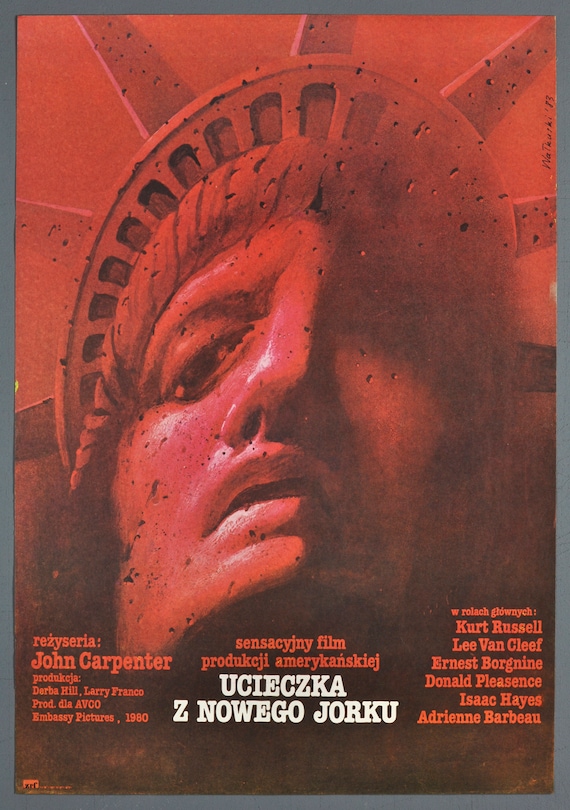 Escape From New York ORIGINAL 1983 Polish Movie Poster - John Carpenter -  Kurt Russell - Walkuski Art