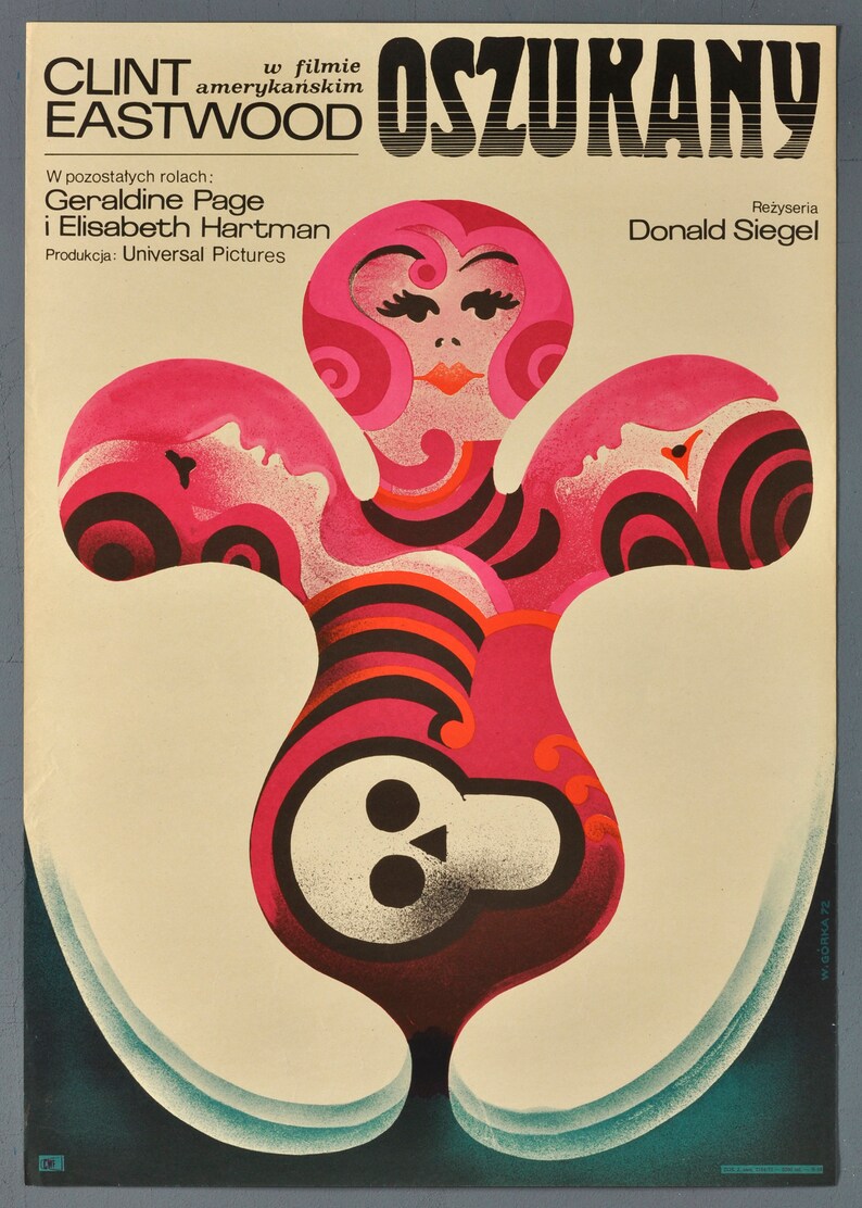 The Beguiled ORIGINAL 1972 Vintage Polish Movie Poster - Clint Eastwood ...