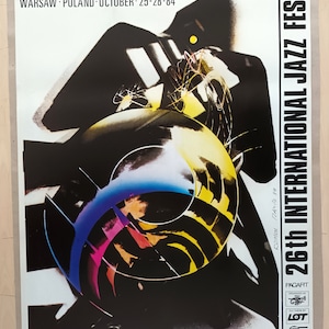 Póster de música polaca vintage original de Jazz Jamboree 1984 - Roslaw Szaybo Art