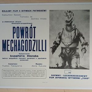 Terror of Mechagodzilla ORIGINAL 1980 Vintage Polish Movie Poster - Inoshiro Honda - GODZILLA