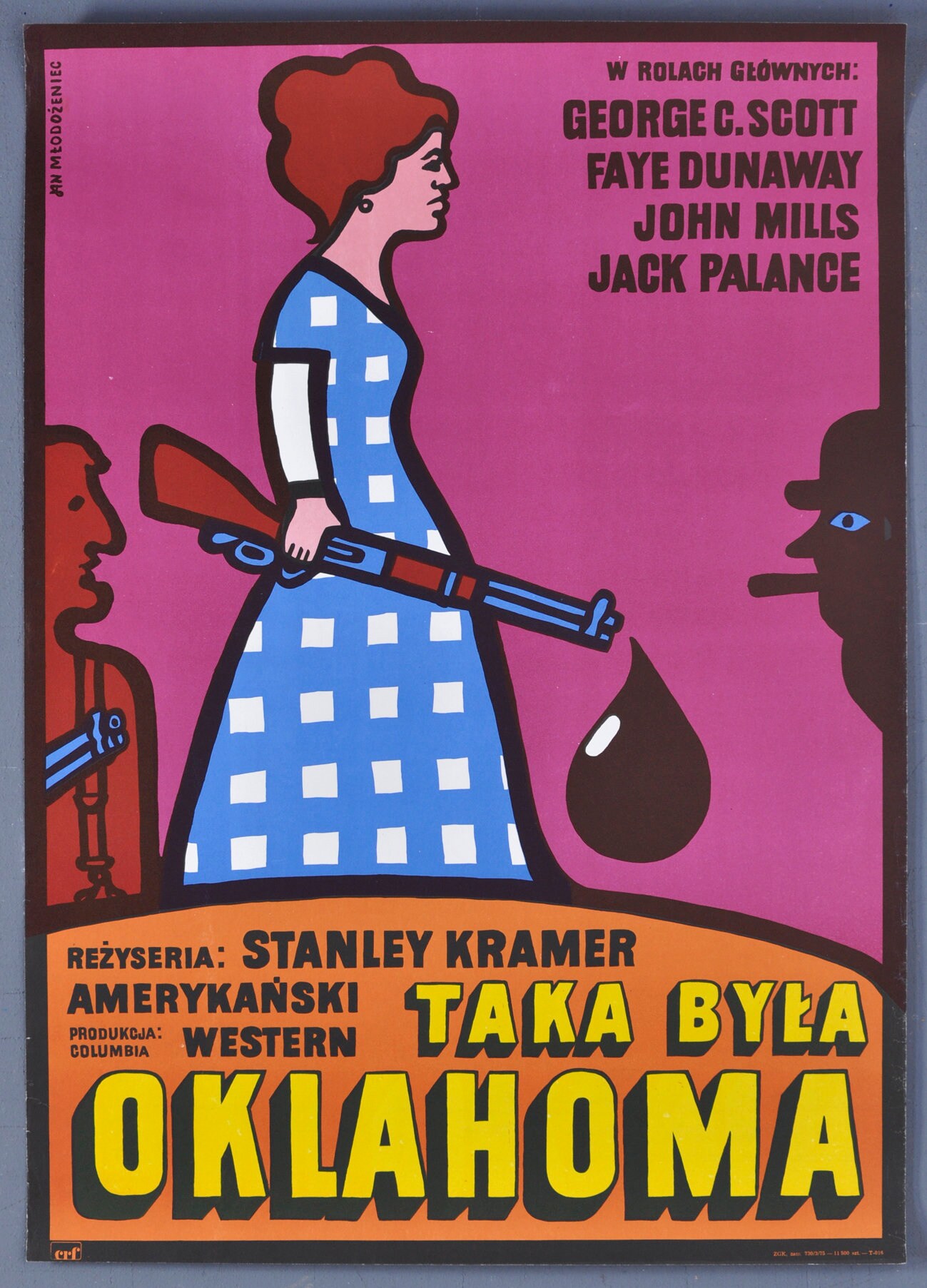 Oklahoma Crude ORIGINAL 1975 Polish Movie Poster - Faye Dunaway - Jan Mlodozeniec Art