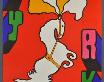 CYRK Original Vintage Polish Poster - HORSE - Jan Mlodozeniec Art 1979