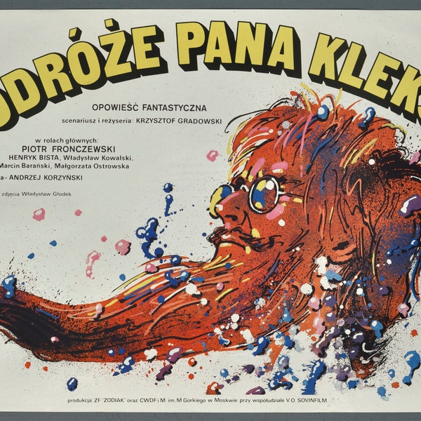Podroze Pana Kleksa ORIGINAL 1985 Polish Movie Poster - Waldemar Swierzy Art - Krzysztof Gradowski