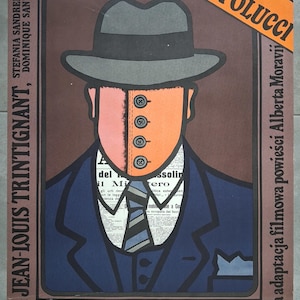 The Conformist ORIGINAL 1974 Polish Movie Poster - Bernardo Bertolucci - Jean-Luis Trintignant - Jan Mlodozeniec Art