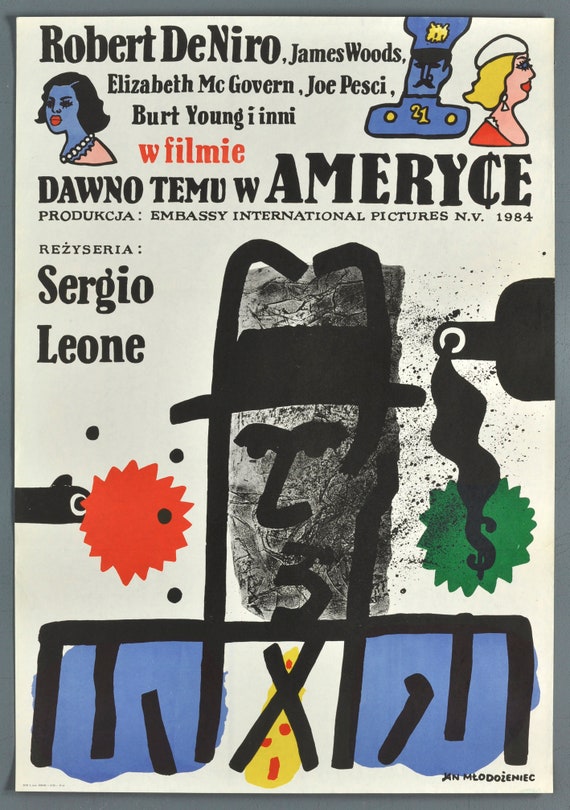 Once Upon a Time in America ORIGINAL 1986 Polish Movie Poster - Sergio  Leone - Robert De Niro - Mlodozeniec Art