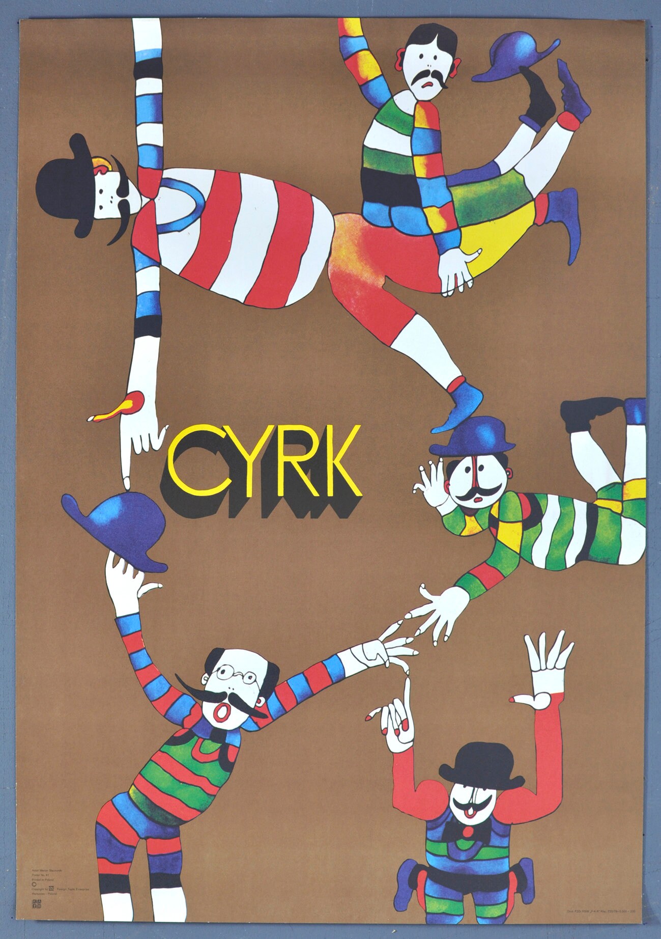 CYRK Original Vintage Polish Poster - CLOWN - Marian Stachurski Art 1979