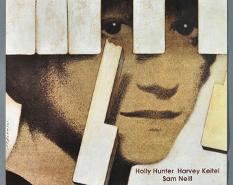 The Piano ORIGINAL 1993 Polish Movie Poster - Holly Hunter & Harvey Keitel - Pagowski Art