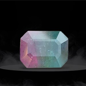 Natural Bi-Color Tourmaline Gemstone, Cushion Cut, Afghanistan Origin, Jewelry Size