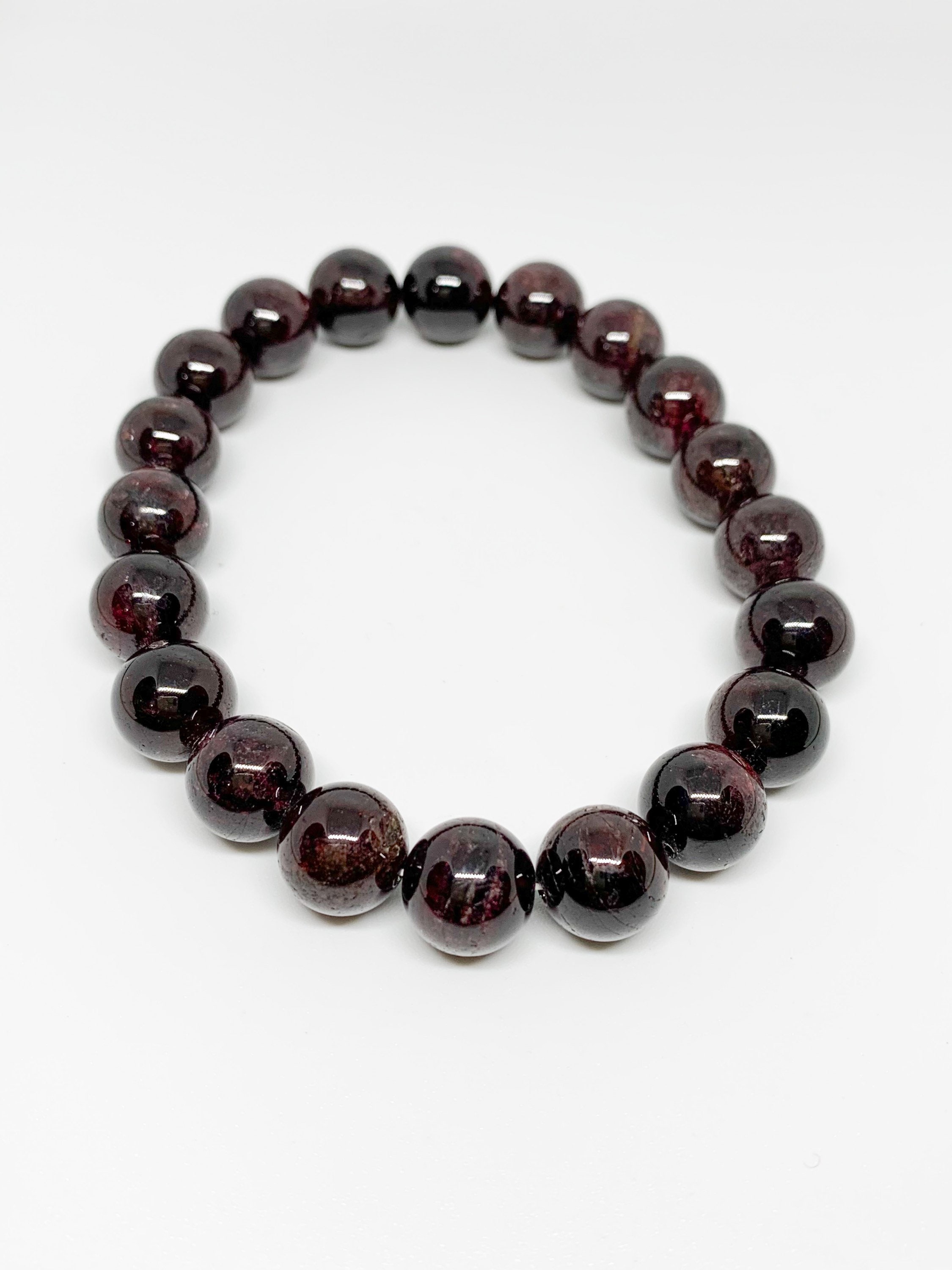 GARNET Beads bracelet Round Beaded Bracelet Birthstone | Etsy