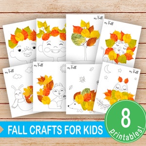 Fall Craft Printable, Wall Art, Autumn Leaves Digital Print, Keepsake Gift,8.5x11&quot; PDF JPEG,Fall Activities For Kindergarten,Preschool,Kids