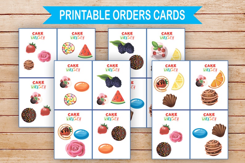 Printable Cake Toppings Game, Cutting Party Create Your Own Cookie