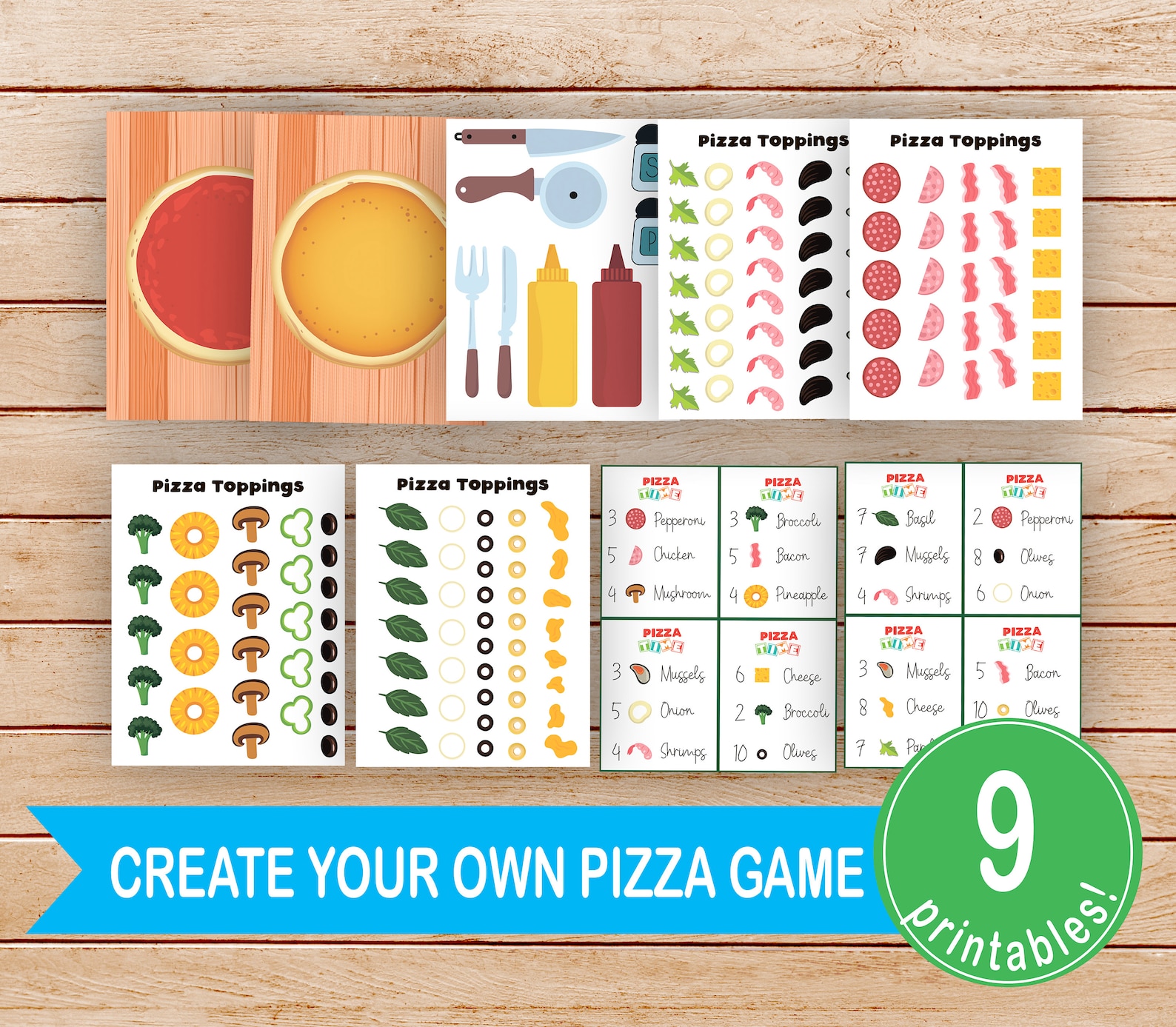 Printable Pizza Toppings Game, Pizza Party Create Your Own Pizza ...
