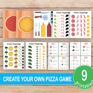Printable Pizza Toppings Game, Pizza Party Create Your Own Pizza Template Activity Sheet, Preschool, Toddlers,Kids,Digital Download PDF JPEG
