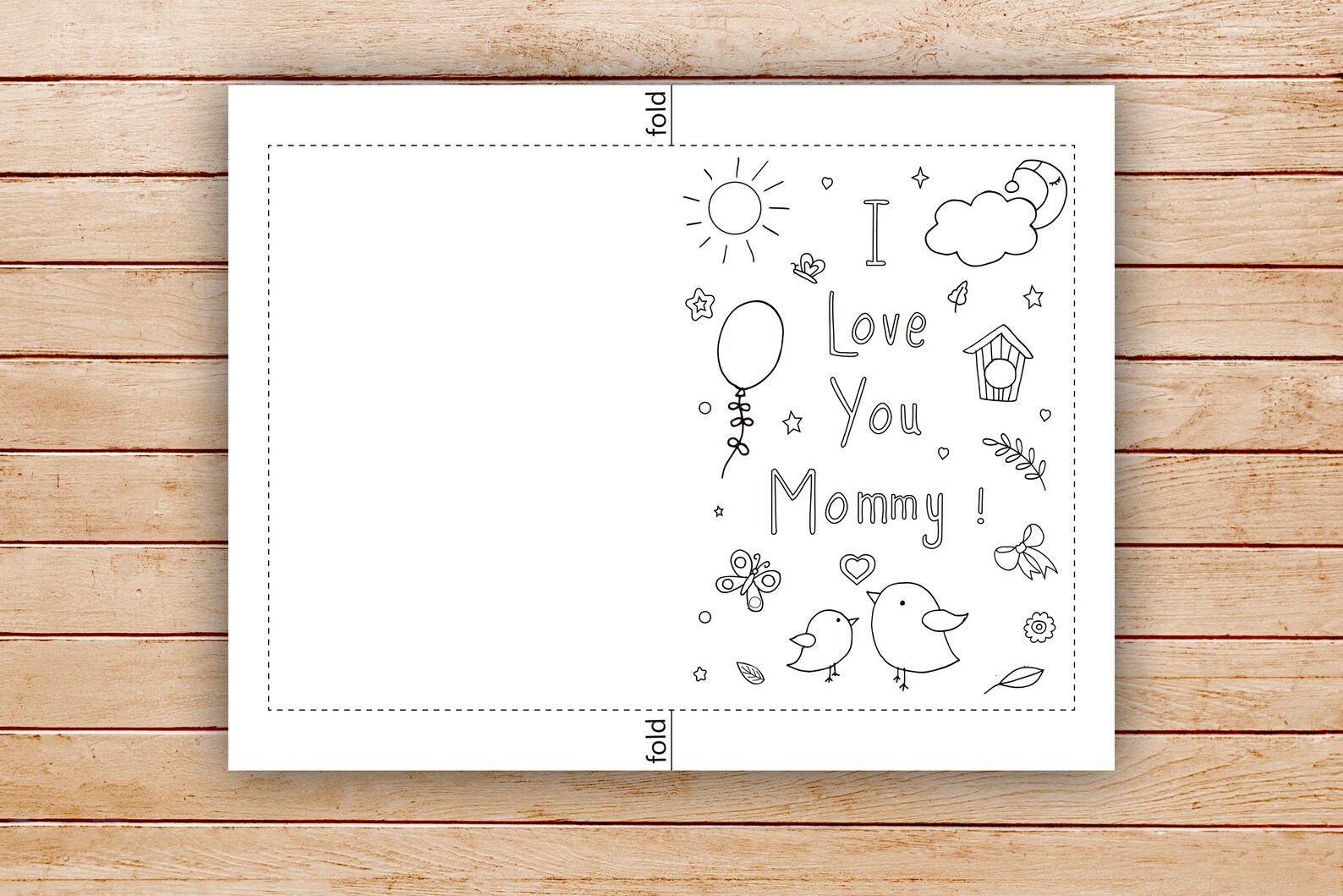 Printable I Love You Mommy Coloring Card 5x7 Colorable Etsy Printable I Love You Mommy Coloring Card 5x7 Colorable Etsy