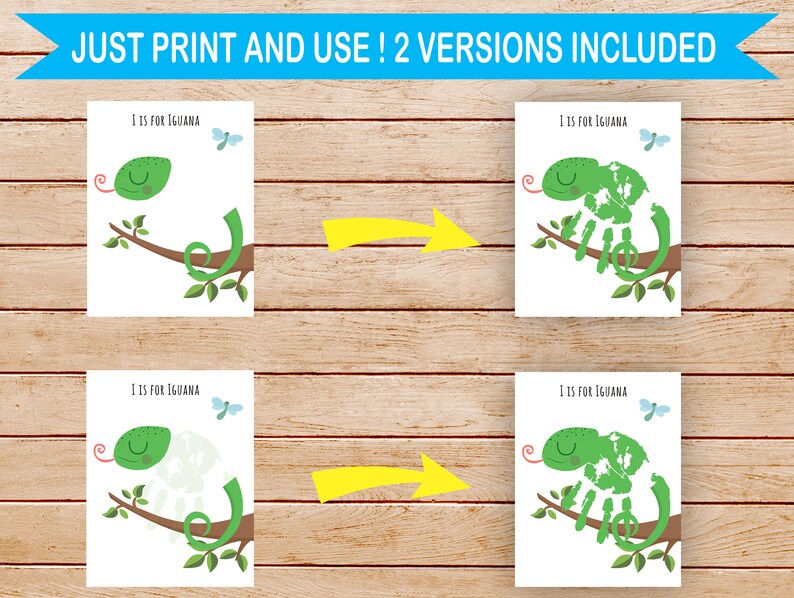 Animal Alphabet Handprint Art DIY Classroom Alphabet Art Etsy