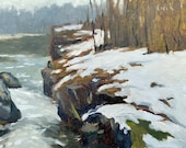 Original Oil Painting | Yantic Falls Connecticut Small Painting